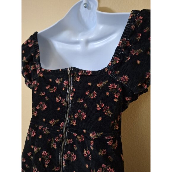 SO Floral Dress Velvet‎ Dark Cottagecore Retro Western Babydoll - Picture 5 of 10
